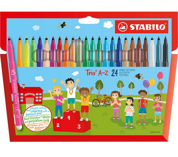 Huopakynä STABILO Trio A-Z 378 värilajitelma /24, hinta 5,12€