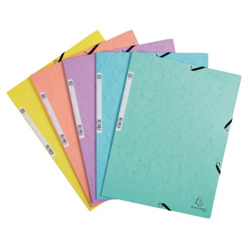 Kulmalukkokansio A4 Exacompta aquarel värilajitelma 5kpl, hinta 6,18€