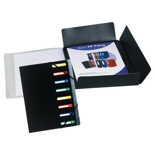 Kulmalukkokansio Exacompta 12-osainen pp musta, hinta 6,68€
