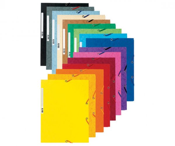 Kulmalukkokansio läpillä Exacompta A4 400G värilajitelma, hinta 1,20€