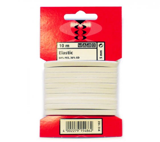 Kuminauha 5MM VALKOINEN 10M/KORTTI, hinta 2,92€