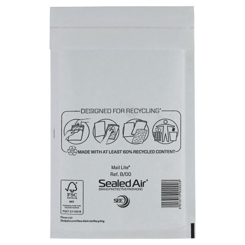 Kuplapussi Mail lite b/00 120x210mm valkoinen 100kpl, hinta 19,23€