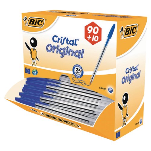 Kuulakärkikynä Bic cristal korkilla 0,32mm sininen, hinta 28,41€