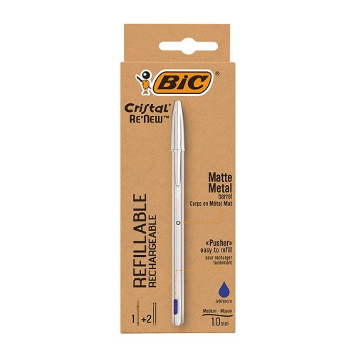 Kuulakärkikynä Bic Cristal Renew + 2 vaihtos sin arkistokelp, hinta 8,94€