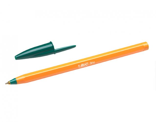 Kuulakärkikynä Bic Orange fine vihreä arkistokelpoinen, hinta 0,37€