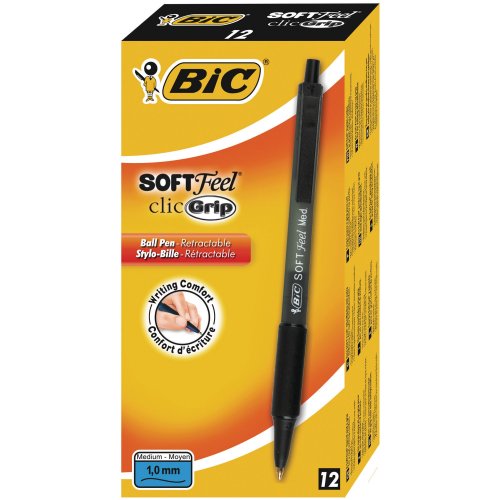 Kuulakärkikynä Bic softfeel clic grip mekanismilla 0,32mm musta, hinta 1,12€