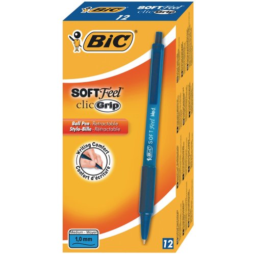 Kuulakärkikynä Bic softfeel clic grip mekanismilla 0,32mm sininen, hinta 1,12€
