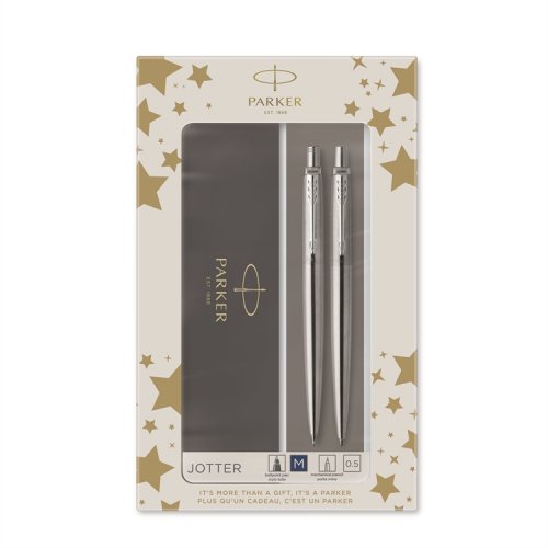 Kuulakärkikynä+lyijytäytekynä Parker Jotter Stainless Duoset, hinta 27,24€