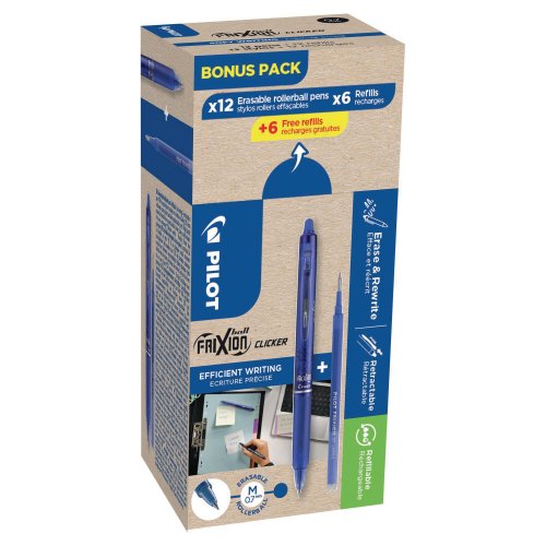 Poispyyhittävä kuulakärkikynä 0.7 musta Bx12 pilot frixion clic uudelleentäytettävä, hinta 67,70€