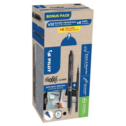 Poispyyhittävä Kuulakärkikynä 0.7 sininen Bx12 Pilot Frixion clic uudelleen täytettävä, hinta 68,32€