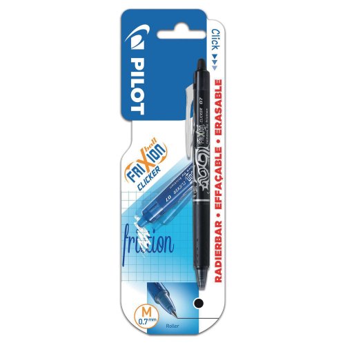 Poispyyhittävä kuulakärkikynä Pilot frixion clicker 0.7 musta, hinta 4,54€