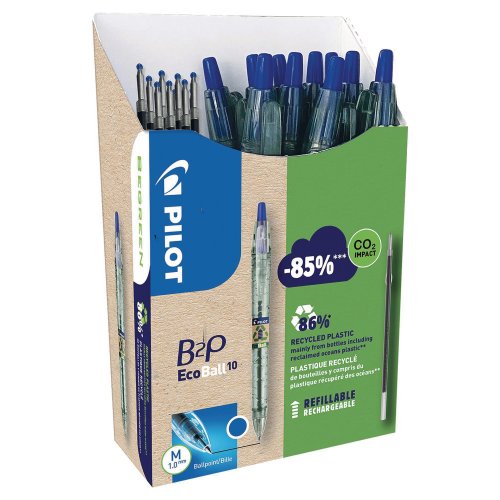 Kuulakynä Pilot b2p ecoball 10 säiliötä sininen 10kpl, hinta 47,36€