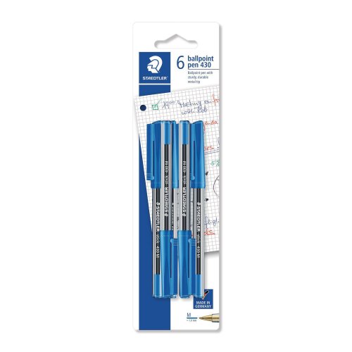 Kuulakynä Staedtler 430 korkilla m blisteri sininen 6kpl, hinta 5,83€