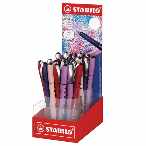 Kuulamustekynä STABILO worker+ Wildflower display /30, hinta 171,40€
