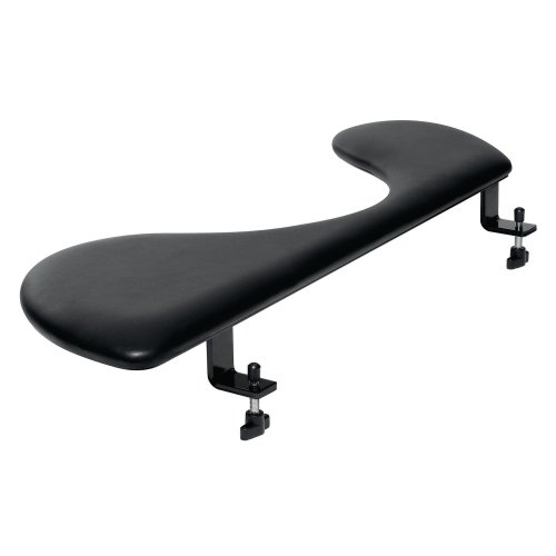 6150907 Kyynärtuki musta on keinonahkasta valmistettu pöydän reunaan kiinnitettävä tuki Rollermouse hiirelle. Kyynärtuessa on helposti puhdistettava keinonahkapäällyste.