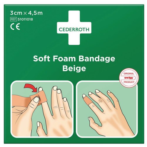 Laastari Cederroth 51011018 soft 3cm x 4.5m beige, hinta 5,27€