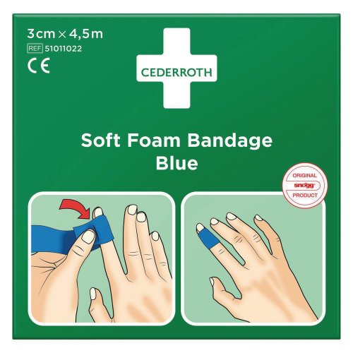 Laastari Cederroth 51011022 soft 3cm x 4.5m sininen, hinta 5,20€