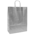 Paperikassi 22 x 10 x 29cm nyöreillä hopea