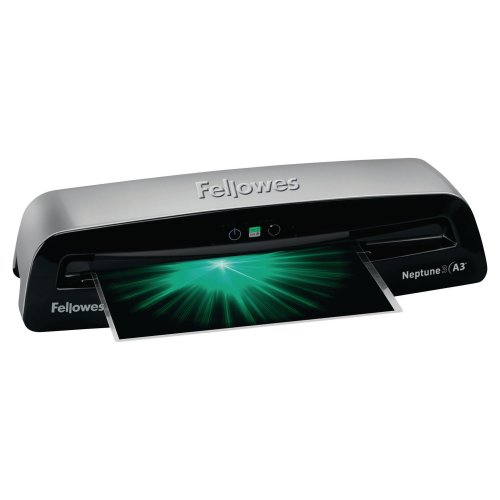 Laminointikone A3 Fellowes Neptune on hyvä laminointilaite eli kuumalaminointilaite vaativaan toimistokäyttöön, laminointikone A3 Neptunessa on myös kylmälaminointi-toiminto, hyvät laminointikoneet ja laminointilaitteet tarjous hintaan laminointikoneita