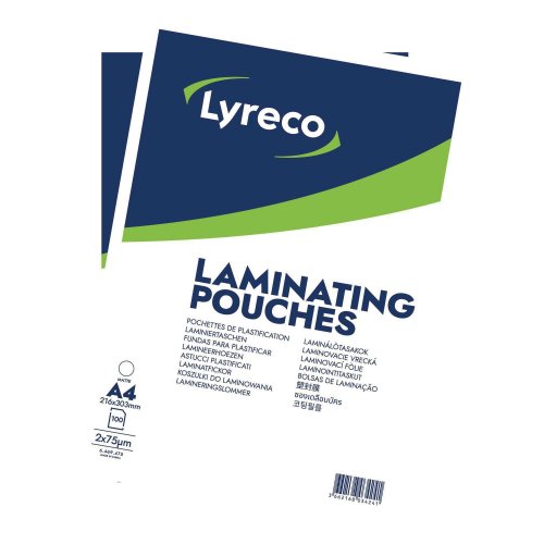 6469475 Laminointitasku Lyreco A4 2x75mic matta on mattapintainen tasku laminointiin A4 kokoisille dokumenteille. Laminointitaskun käyttö parantaa dokumentin kestävyyttä.