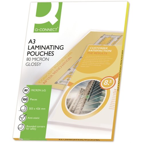 Laminointitasku Q-CONNECT A3 80 mic /100, hinta 8,77€