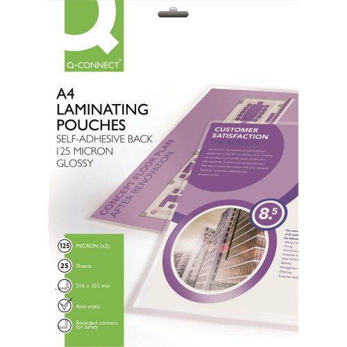 Laminointitasku Q-CONNECT A4 125 mic itseliimautuva /25, hinta 8,21€