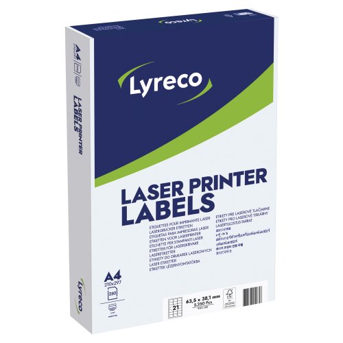 Lasertarra Lyreco 63.5 x 38.1 mm 21-osainen, hinta 48,04€
