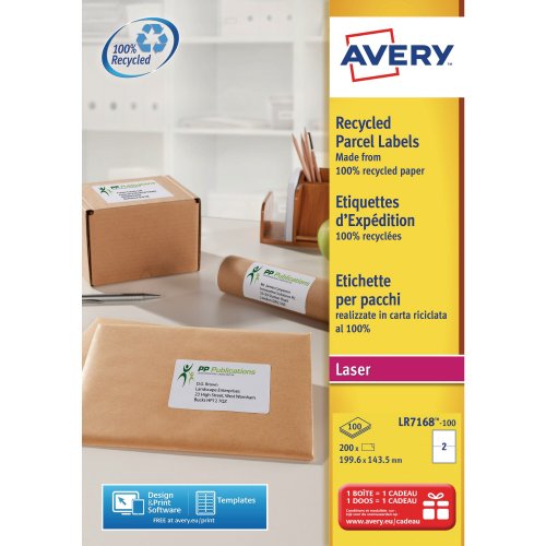 Lasertarra Avery lr7168 kierrätettävä 199,6x143,5mm 200kpl, hinta 51,27€