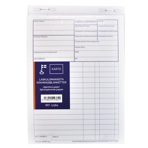 Laskulomake 502 itsejäljentävä a5 50 arkkia, hinta 3,98€