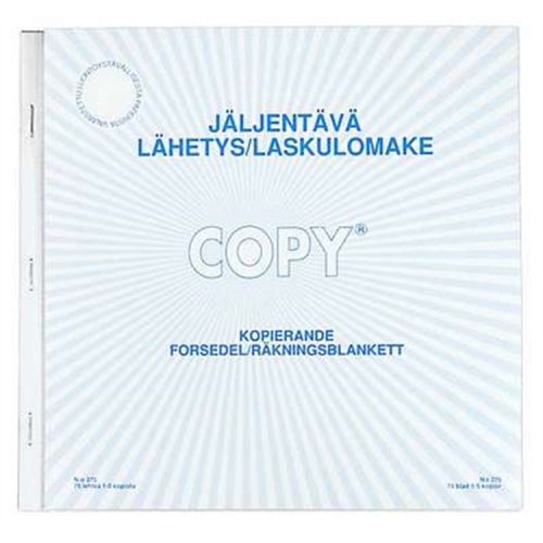 Laskulomake Lähetys/ Plastipap 375 20 x 21 cm / 75, hinta 8,21€