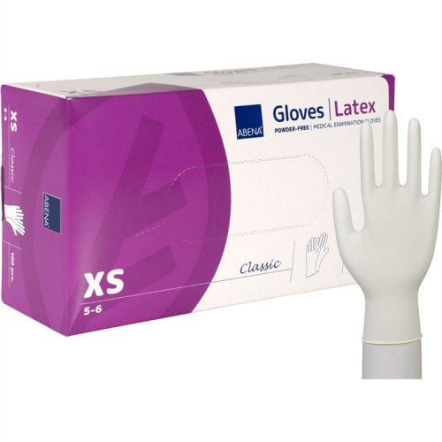 Lateksikäsine Abena Classic XS karhennetut sormenpäät, hinta 18,31€
