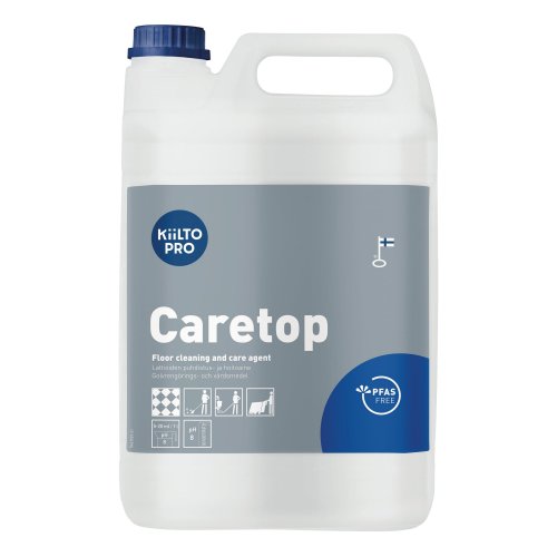 5710143 Pesuaine Kiilto Caretop 5L on laadukas kaikille vettä sietäville pinnoille sopiva hoito ja suoja aine, sekä hoitokiillotukseen sopiva pesuaine. Pesuaineesta jää himmeä pinta jonka puhtaanapito on helppoa.