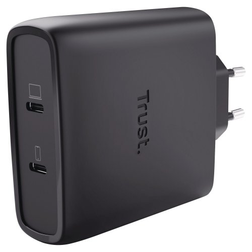 Laturi Trust maxo 100 watin 2-porttinen usb-c gan , musta, hinta 93,20€