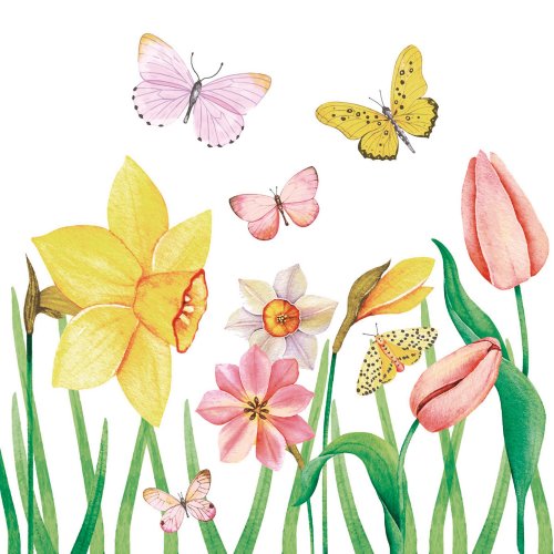 Lautasliina Duni 24 x 24 cm butterfly meadow 20kpl, hinta 4,29€