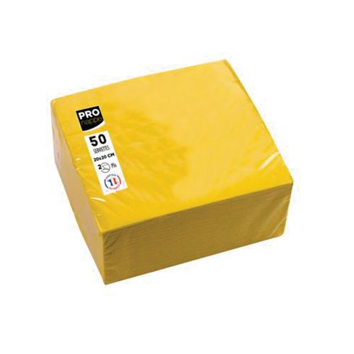 Lautasliina Pronappe 20x20 keltainen 50kpl, hinta 2,68€