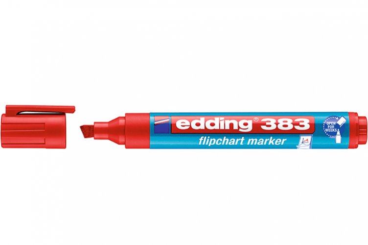 Lehtiökynä Edding 383 viisto 1-5 mm punainen, hinta 1,15€