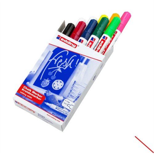 Liitukynä Edding 4095 Chalk Marker 2-3 mm värilaj 10 kpl, hinta 25,27€