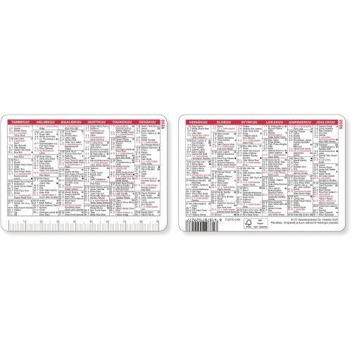 Lompakkoalmanakka 2022 Cc 6102 100 x 70 mm
