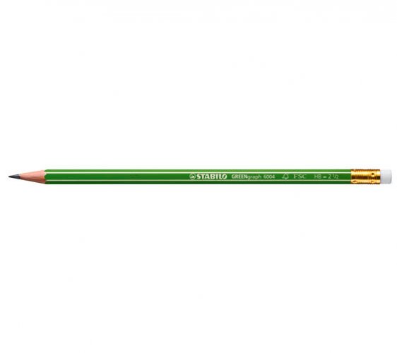 Lyijykynä Stabilo Greengraph HB kumipää 12 kpl, hinta 4,43€