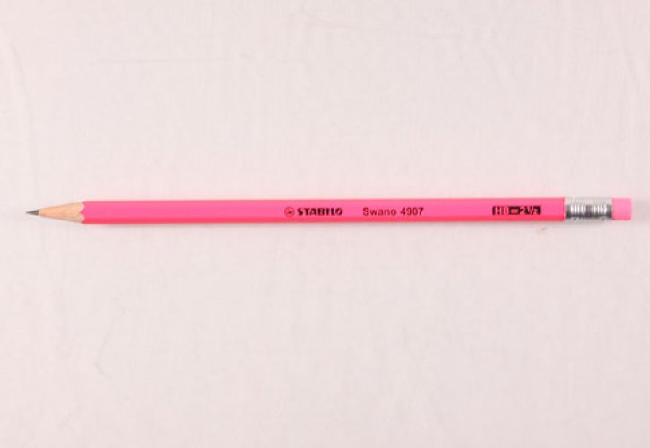 Lyijykynä Stabilo Swano 4907/R HB kumipää fluore pinkki /12, hinta 2,91€