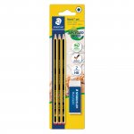 Lyijykynä Staedtler noris + kumi-setti blisteri 3kpl