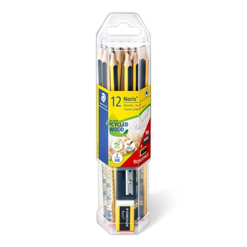 Lyijykynäsetti Staedtler Noris 120 12 kynää, teroitin+kumi, hinta 5,83€