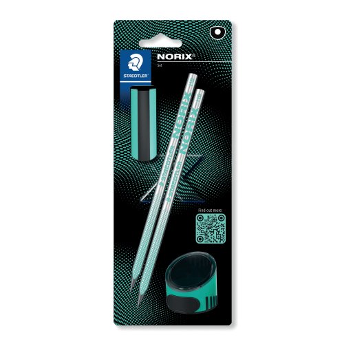 Lyijykynäsetti Staedtler norix hb turkoosi blisterissä, hinta 11,04€