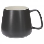 Lyreco ceramic mugs, grey and black, 400ml - pack of 6 6kpl