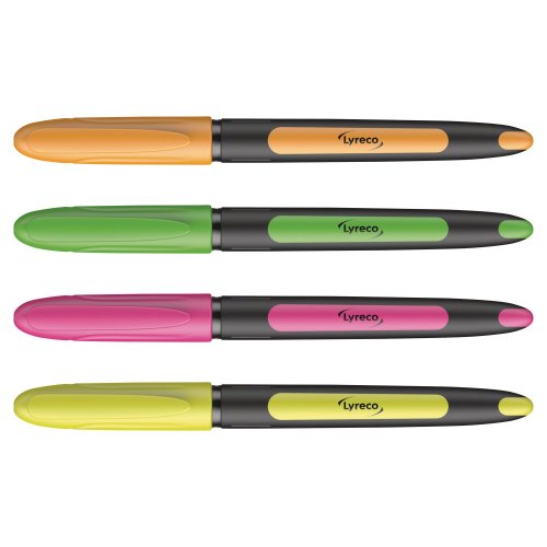 Lyreco pen-style highlighters, assorted colours - pack of 4 4kpl, hinta 18,52€