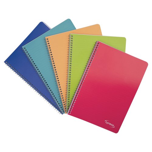 Lyreco polycolor ruled notebook a4, assorted colours - pack of 5 5kpl, hinta 10,56€