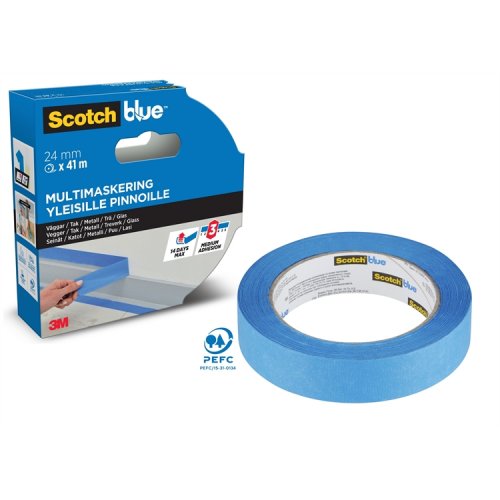 Maalarinteippi ScotchBlue 24 mm x 41 m sininen, hinta 4,95€
