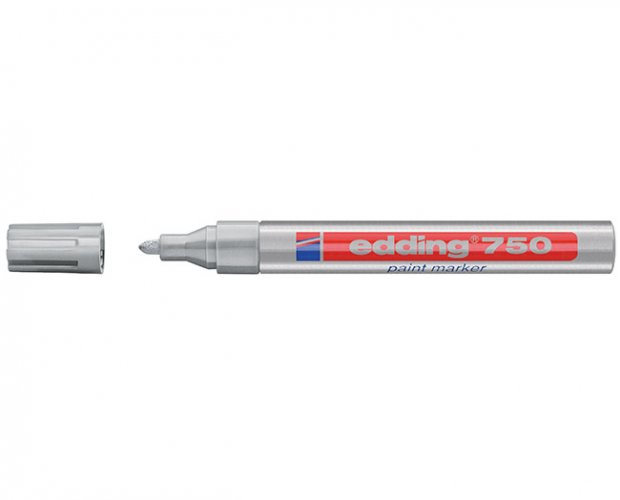 Maalikynä Edding 750 permanent 2-4 mm hopea, hinta 2,97€