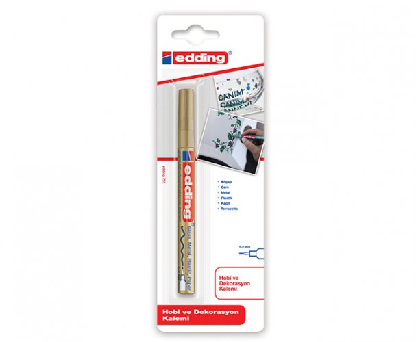 Maalikynä Edding 751 permanent 1-2 mm kulta blister, hinta 3,09€