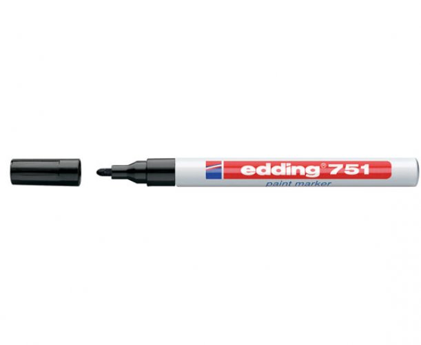 Maalikynä Edding 751 permanent 1-2 mm musta, hinta 2,68€